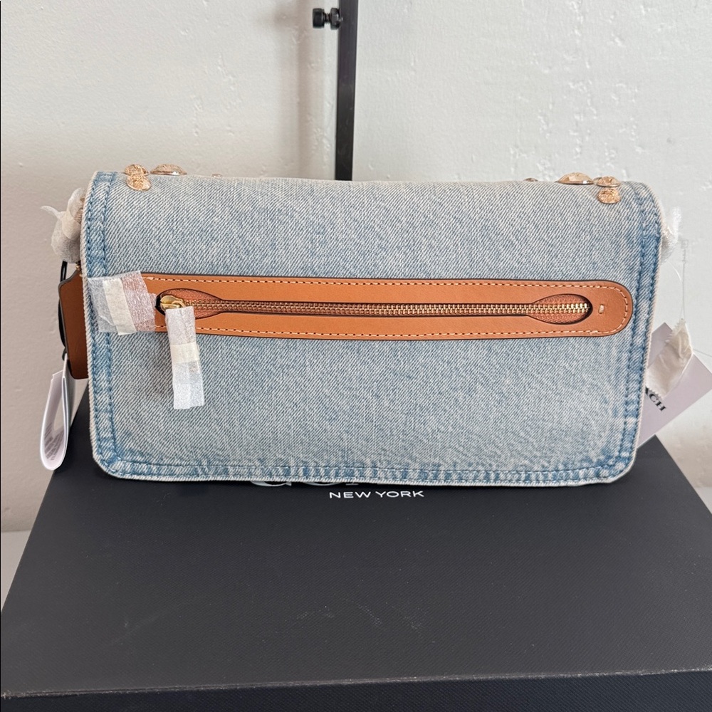 Coach Denim Crystal Tabby Shoulder Bag - Picture 4 of 7